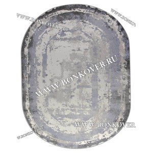 Ковер в гостиную дизайн 08 Серый с синим Овал