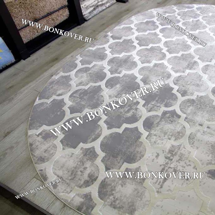 Ковер Турция Современный Дизайн 02 Серый Овал