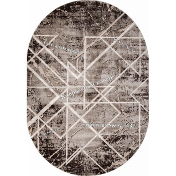 Абстрактный ковер дизайн 90 Коричневый Овал